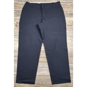 Chicos Travelers Wide Leg Crop Pull On Pants Size 3 US XL Blue Knit Easy Wear